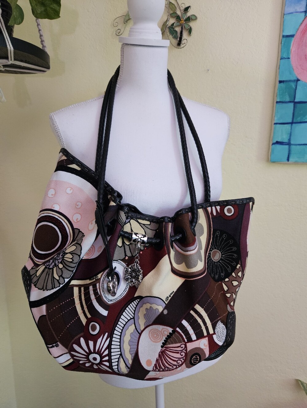 Brighton Matisse collection Floral Pattern Tote Bag in Pink, Brown & Cream